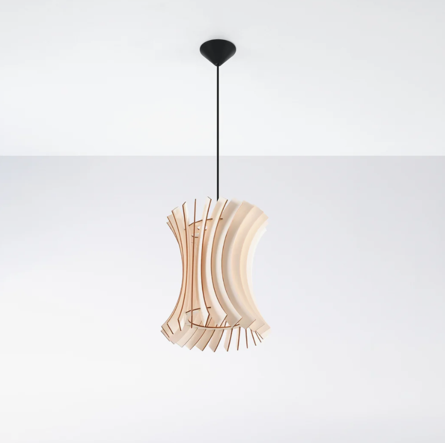 Lampe pendante Courbe en bois