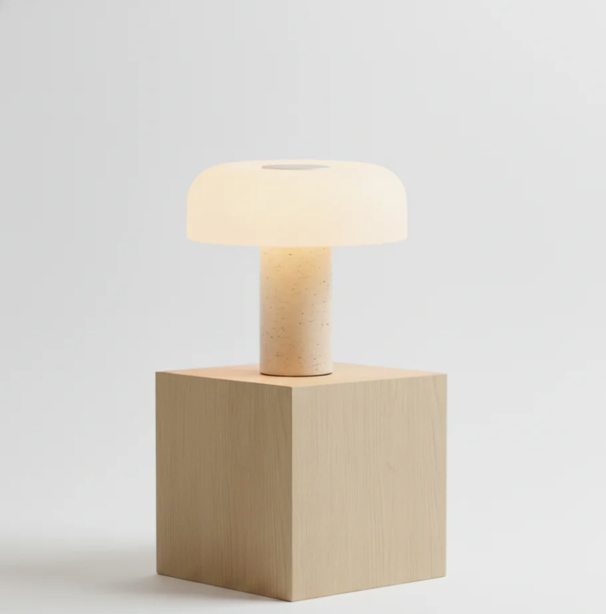 Lampe en Pierre Naturel Aesthétique Blanche