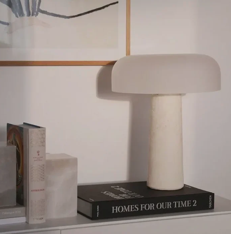 Lampe en Pierre Naturel Aesthétique Blanche